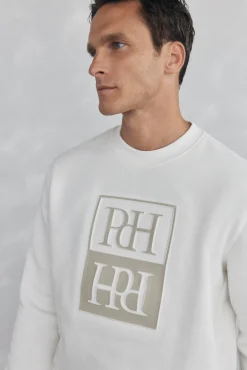 Pedro del Hierro Sudadera logo relieve Blanco Outlet