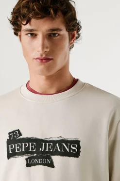 Pepe Jeans Sudadera manga larga marfil Sale