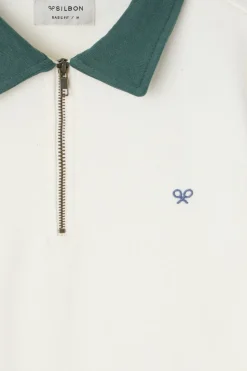 Silbon Sudadera media cremallera Marfil