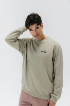 elPulpo Sudadera old school memories Kaki Discount