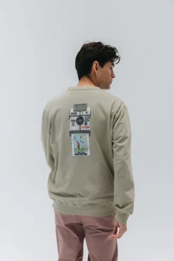 elPulpo Sudadera old school memories Kaki Discount