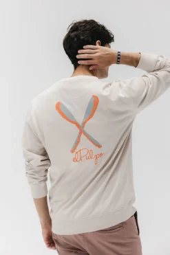 elPulpo Sudadera palas dibujadas Marfil Sale