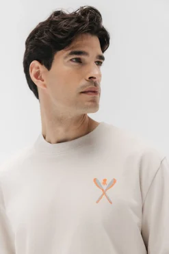 elPulpo Sudadera palas dibujadas Marfil Sale