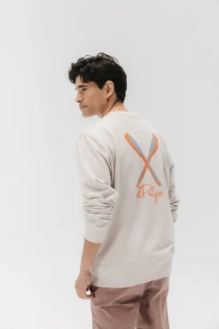 elPulpo Sudadera palas dibujadas Marfil Sale