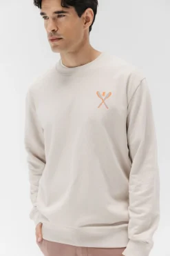 elPulpo Sudadera palas dibujadas Marfil Sale