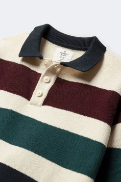 Springfield Kids Sudadera polera rayas niño blanco Discount