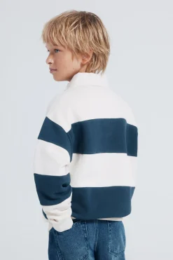 Springfield Kids Sudadera polera rayas niño blanco Clearance