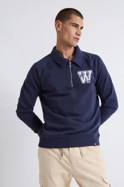 Williot Sudadera Polo Zip Azul marino Sale