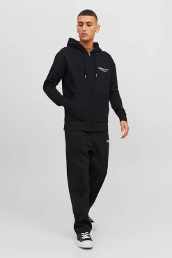 Jack & Jones Sudadera relaxed con cremallera negro Discount