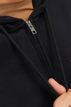 Jack & Jones Sudadera relaxed con cremallera negro Discount