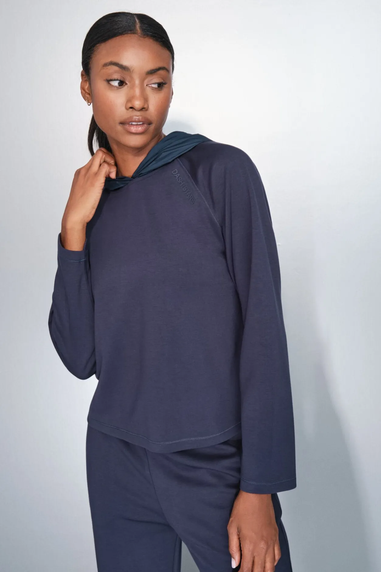 Dash and Stars Sudadera tacto suave oscuro azul New