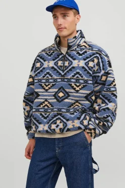 Jack & Jones Sudadera teddy azul Sale