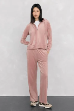 Pedro del Hierro Sudadera terciopelo capucha activewear Rosa Clearance