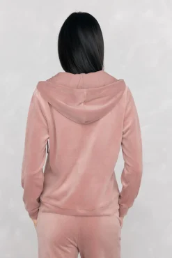 Pedro del Hierro Sudadera terciopelo capucha activewear Rosa Clearance