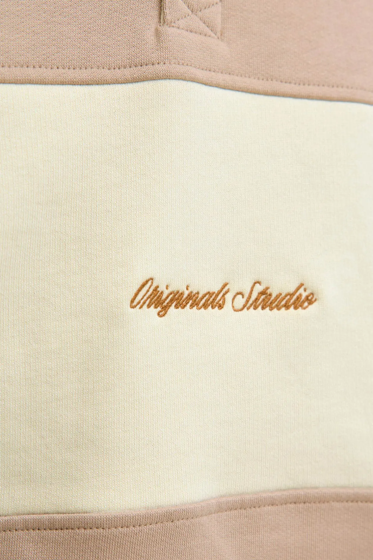 Jack & Jones Sudadera tipo polo franja marr&oacute;n