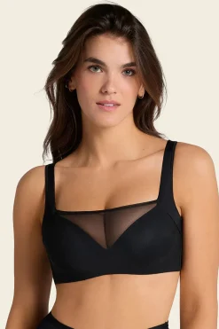 Leonisa Sujetador brastop con buen cubrimiento de sisa y espalda negro