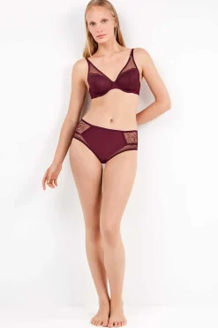 Gisela Sujetador capacidad con encaje bordado burdeos Best