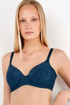 Gisela Sujetador de capacidad en tono azul petróleo estampado Outlet