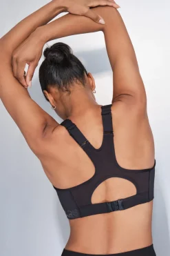 Dash and Stars Sujetador deportivo 4D Stretch mayor cobertura negro New