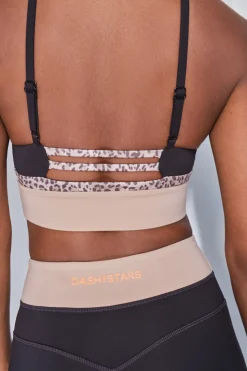 Dash and Stars Sujetador deportivo 4D STRETCH animal print negro Outlet