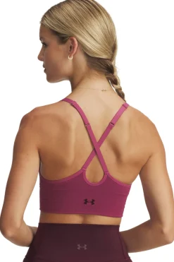Under Armour Sujetador deportivo de sujeción baja de mujer fucsia Hot