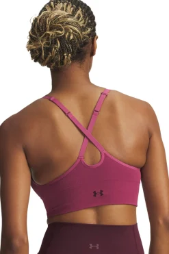 Under Armour Sujetador deportivo de sujeción baja de mujer fucsia Hot