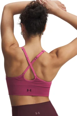 Under Armour Sujetador deportivo de sujeción baja de mujer fucsia Hot
