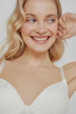 Ivette Bridal Sujetador con tirantes multiposición y push up en blanco marfil