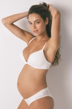Women'secret Sujetador 'maternity' CHARMING canalé blanco marfil New