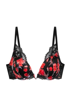 Dorina Sujetador Plunge floral con relleno Anahi negro New