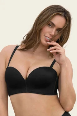 Leonisa Sujetador sin tirantes Antigravedad Nueva Edición - Máximo soporte - No se cae negro Hot