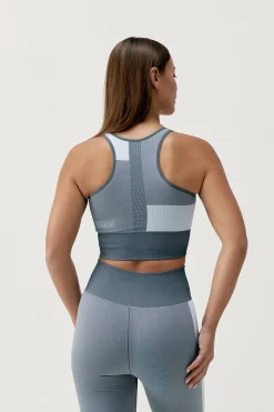 Born Living Yoga Sujetador top deportivo Athena gris/blanco estampado Sale