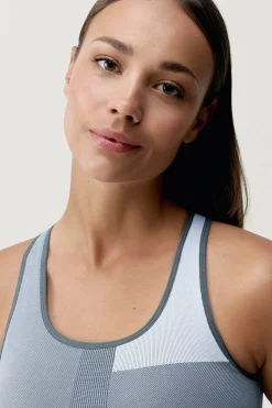 Born Living Yoga Sujetador top deportivo Athena gris/blanco estampado Sale