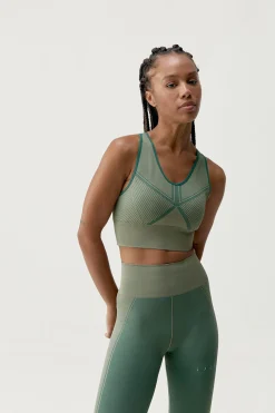 Born Living Yoga Sujetador top deportivo Buddha verde estampado Online