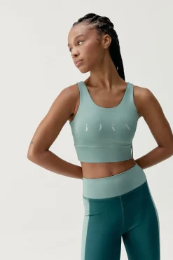 Born Living Yoga Sujetador top deportivo Maiko verde estampado