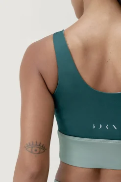 Born Living Yoga Sujetador top deportivo Maiko verde estampado
