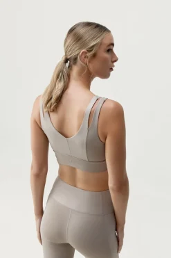 Born Living Yoga Sujetador top deportivo Maan gris kaki Online