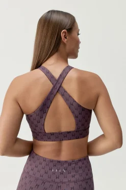 Born Living Yoga Sujetador top deportivo Monogram morado burdeos New