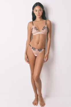 Women'secret Tanga tul bordado negro Clearance