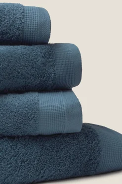 Textura Toalla baño rizo algodón egipcio 90x150cm. azul Outlet