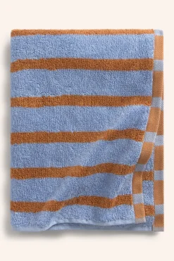 Calma House Toalla de baño de algodón de rizo a rayas es Saturno azul Discount