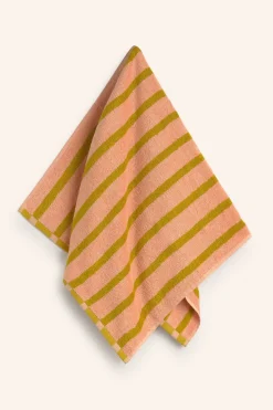 Calma House Toalla de baño de algodón de rizo a rayas s Saturno rosa Clearance