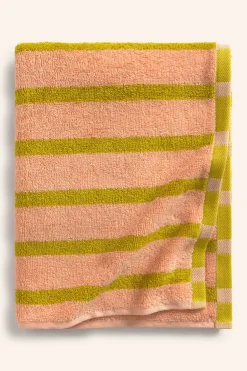 Calma House Toalla de baño de algodón de rizo a rayas s Saturno rosa Hot