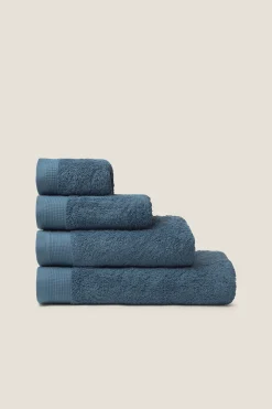 Textura Toalla ducha rizo algodón egipcio 70x140cm. azul Clearance