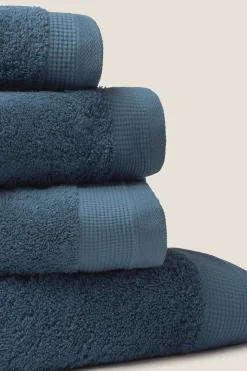 Textura Toalla tocador rizo algodón egipcio 30x50cm. azul Hot