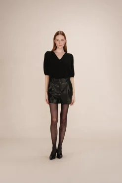 Grace & Mila Top ancho lúrex Negro Clearance