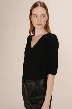 Grace & Mila Top ancho lúrex Negro Clearance