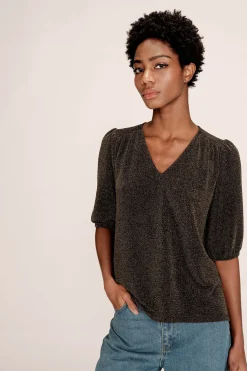 Grace & Mila Top ancho lúrex Marr&oacute;n oscuro Discount