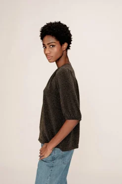 Grace & Mila Top ancho lúrex Marr&oacute;n oscuro Discount