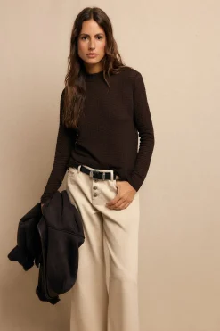 Slowlove Top básico estructura Marr&oacute;n oscuro Clearance